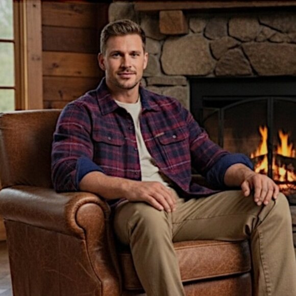 Orvis Other - New ORVIS Thick Burgundy + Blue Premium Plaid Flannel Over Shirt